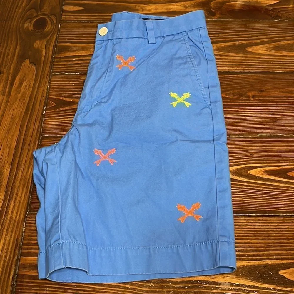Vineyard Vines Embroidered Fish Skeletons, Regatta Blue Size 32